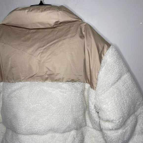ABERCROMBIE & FITCH Womens Ultra Mini Puffer Jacket NEW Sherpa Cream Sz XL - Picture 10 of 13